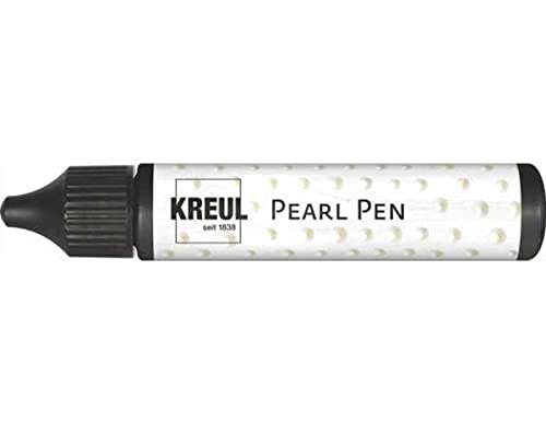 KREUL 92329 - Pearl Pen schwarz 29 ml, Effektfarbe auf Wasserbasis für den Perlen-Look, dekorative Verzierungen auf Papier, Pappe und Textilien von Kreul