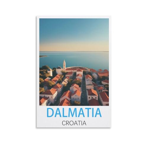 Dalmatien Kroatien Vintage-Reiseposter, 30 x 45 cm, Leinwand-Kunst, Poster und Wandkunst, Bilddruck, Schlafzimmerdekoration von JavoN