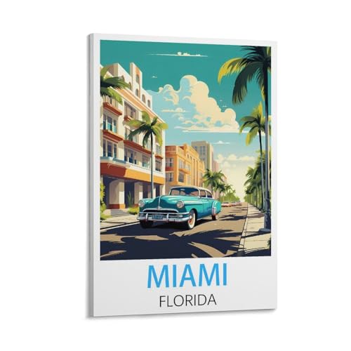 JavoN Miami Florida Vintage-Reiseposter, 60 x 90 cm, Leinwandkunst, Poster und Wandkunst, Bilddruck, Schlafzimmer-Dekor JavoN Miami Florida Vintage-Reiseposter, 60 x 90 cm, Leinwandkunst, Poster und Wandkunst, Bilddruck, Schlafzimmer-Dekor von JavoN