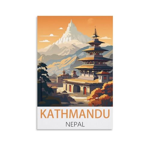 Kathmandu Nepal Vintage-Reiseposter, 60 x 90 cm, Leinwand-Kunst-Poster und Wandkunst, Bilddruck, Schlafzimmer-Dekor Kathmandu Nepal Vintage-Reiseposter, 60 x 90 cm, Leinwand-Kunst-Poster und Wandkunst, Bilddruck, Schlafzimmer-Dekor von JavoN