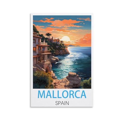 Mallorca Spanien Vintage-Reiseposter, 20 x 30 cm, Leinwandkunst, Poster und Wandkunst, Bild, Druck, Schlafzimmer-Dekor von JavoN