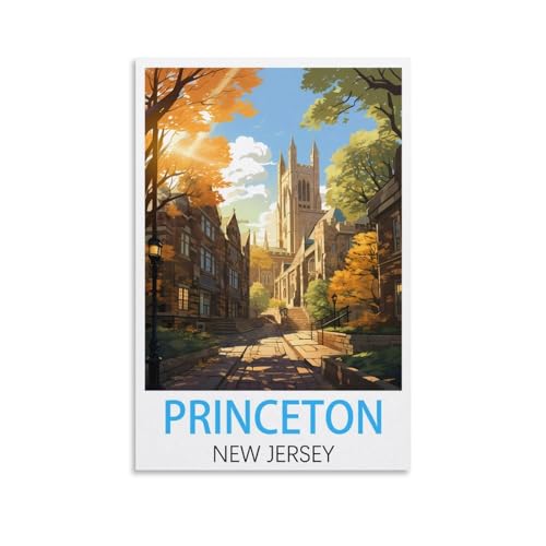 Princeton New Jersey Vintage-Reiseposter, 20 x 30 cm, Leinwand-Kunst, Poster und Wandkunst, Bild, Druck, Schlafzimmer-Dekor von JavoN