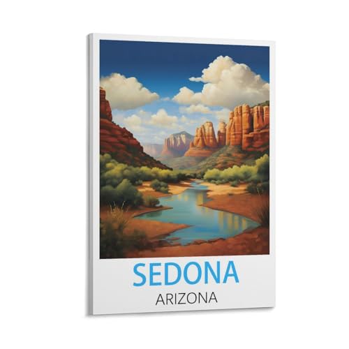 Sedona Arizona Vintage-Reiseposter, 20 x 30 cm, Leinwand-Kunst, Poster und Wandkunst, Bild, Druck, Schlafzimmer-Dekor von JavoN