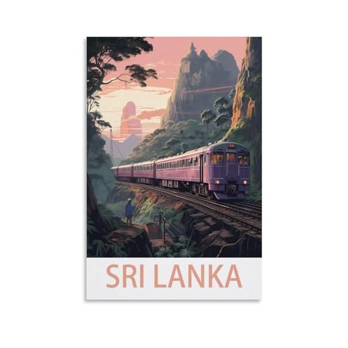 Sri Lanka Vintage-Reiseposter, 60 x 90 cm, Leinwand-Kunst-Poster und Wandkunst, Bilddruck, Schlafzimmer-Dekor von JavoN