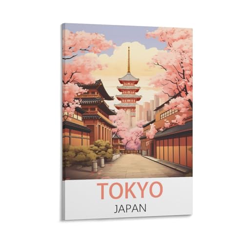 Vintage-Reiseposter Tokio, Japan, 40 x 60 cm, Leinwand-Kunst, Poster und Wandkunst, Bild, Druck, Schlafzimmer-Dekor von JavoN