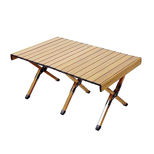 Jawinio Campingtisch Gartentisch Klapptisch faltbar klappbar Aluminium Holzoptik von Jawinio