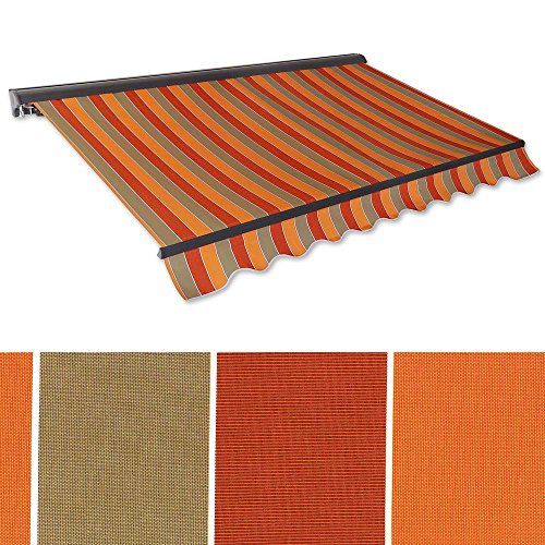 Kassetten-Markise 3,0 x 2,5 m braun-Terracotta (Profilfarbe: Anthrazit) Sonnenschutz Alu Markise Schattenspender Sonnensegel Hülsenmarkise Gelenkarm-Markise von Jawoll