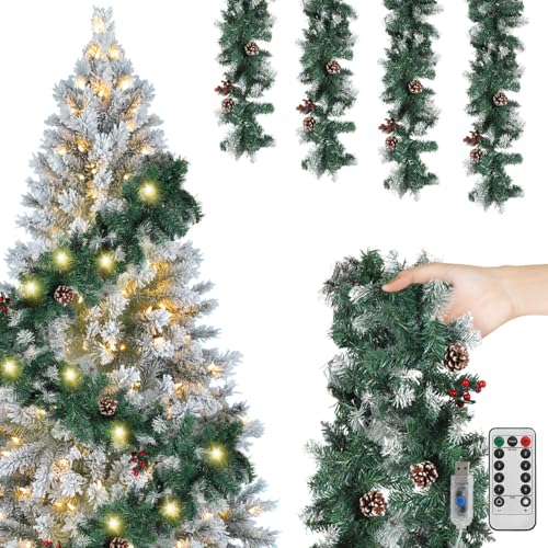 Jaxguom 2X Weihnachtsgirlande mit Beleuchtung Tannengirlande 5m LEDs mit Deko und Fernbedienung Girlande Weihnachten beleuchtet, 8 Modus, Warmweiß, Weihnachtsdekoration Künstliche Girlande Jaxguom 2X Weihnachtsgirlande mit Beleuchtung Tannengirlande 5m LEDs mit Deko und Fernbedienung Girlande Weihnachten beleuchtet, 8 Modus, Warmweiß, Weihnachtsdekoration Künstliche Girlande von Jaxguom