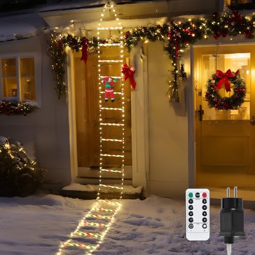 Jaxguom 3 Meter LED Weihnachtsmann Leiter Lichterkette - LED Weihnachtsbeleuchtung mit Speicherfunktion, Timer, 8 Modi für Innen Außen Christmas decorations Weihnachtsbaum Weihnachtsdeko Warmweiß Jaxguom 3 Meter LED Weihnachtsmann Leiter Lichterkette - LED Weihnachtsbeleuchtung mit Speicherfunktion, Timer, 8 Modi für Innen Außen Christmas decorations Weihnachtsbaum Weihnachtsdeko Warmweiß von Jaxguom