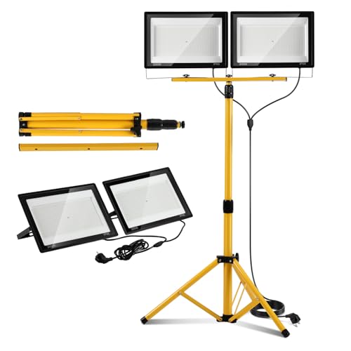Jaxguom 4x200W Baustrahler LED mit Stativ IP66 LED Baustrahler Höhenverstellbar & Drehbar Baustellenlampe mit 3m Kabel Stecker,Baulampe wartungsfrei für Baustelle,Werkstatt,Garten Jaxguom 4x200W Baustrahler LED mit Stativ IP66 LED Baustrahler Höhenverstellbar & Drehbar Baustellenlampe mit 3m Kabel Stecker,Baulampe wartungsfrei für Baustelle,Werkstatt,Garten von Jaxguom