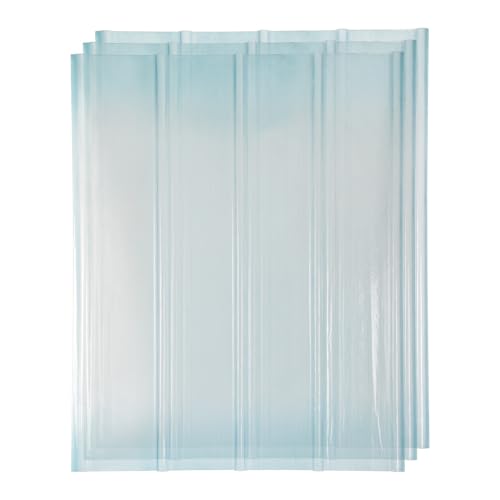 Jaxguom FRP-Trapezblech Wellplatten 2mm FRP-Tageslichtplatten für dach Dachplatten Wellbahn Profilplatten Trapez Ersatzplatten -frostbeständig & UV-beständig 3 Stück (0.9 x 1.2m) von Jaxguom