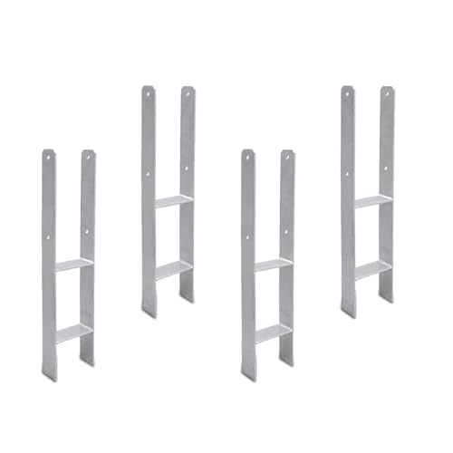 Jaxguom H-Pfostenanker 4er Set, H-Prostenträger 101mm aus Stahl für Zaun und Gewächshaus, 600mm Länge, 5mm Materialstärke Jaxguom H-Pfostenanker 4er Set, H-Prostenträger 101mm aus Stahl für Zaun und Gewächshaus, 600mm Länge, 5mm Materialstärke von Jaxguom