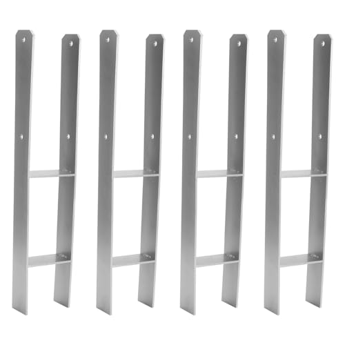 Jaxguom H-Pfostenanker 4er Set, H-Prostenträger 111mm aus Stahl für Zaun und Gewächshaus, 600mm Länge, 5mm Materialstärke Jaxguom H-Pfostenanker 4er Set, H-Prostenträger 111mm aus Stahl für Zaun und Gewächshaus, 600mm Länge, 5mm Materialstärke von Jaxguom