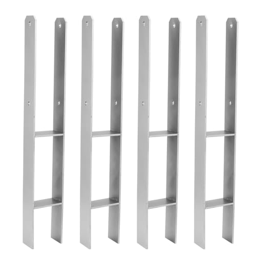 Jaxguom H-Pfostenanker 4er Set, H-Prostenträger 81mm aus Stahl für Zaun und Gewächshaus, 600mm Länge, 5mm Materialstärke Jaxguom H-Pfostenanker 4er Set, H-Prostenträger 81mm aus Stahl für Zaun und Gewächshaus, 600mm Länge, 5mm Materialstärke von Jaxguom