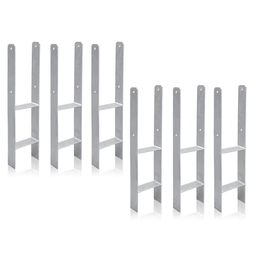 Jaxguom H-Pfostenanker 6er Set, H-Prostenträger 121mm aus Stahl für Zaun und Gewächshaus, 600mm Länge, 5mm Materialstärke Jaxguom H-Pfostenanker 6er Set, H-Prostenträger 121mm aus Stahl für Zaun und Gewächshaus, 600mm Länge, 5mm Materialstärke von Jaxguom