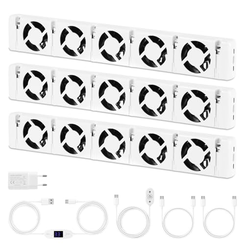 Jaxguom Heizkörper Ventilator mit 5 Verbesserten Lüfte, Heizkörper 3-Stück, ein Smart Heizkörperverstärker für Heizungen, Sparen von Energie und Heizkosten bietet,Weiß von Jaxguom