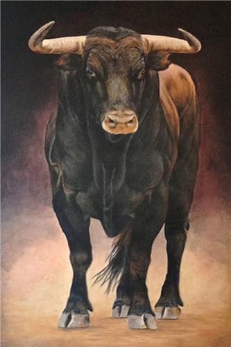 5D Diamond Painting Kits für Anfänger Kunst 40x60cm, DIY Schwarzer Stier Malerei Set, Basteln, Round Drill, Strass Stickerei, Kunst Basteln, Leinwand, Wanddekoration, Aufkleber, Heimdeko Q-174 5D Diamond Painting Kits für Anfänger Kunst 40x60cm, DIY Schwarzer Stier Malerei Set, Basteln, Round Drill, Strass Stickerei, Kunst Basteln, Leinwand, Wanddekoration, Aufkleber, Heimdeko Q-174 von Jaxiaco