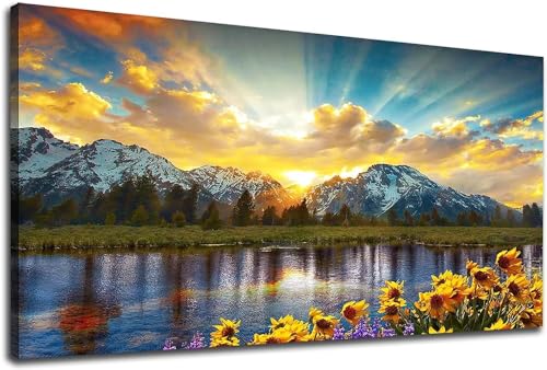 Diamond Painting Seen Sonnenuntergang Diamond Art Painting Full Zubehör, Diamant Painting Bilder Erwachsene Groß Stickerei Kreuzstich Kinder Diamant Malerei Art Craft Wanddekoration 50x150cm F-230 von Jaxiaco