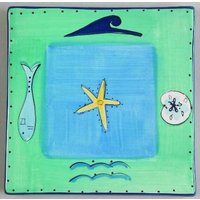 Bürsten K.i.c. Handbemalte Tischfliese Ocean Seaside Kollektion Stonemite Bürsten K.i.c. Handbemalte Tischfliese Ocean Seaside Kollektion Stonemite von Jaxsprats