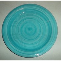 Citrus Grove Neues Handgemaltes Design Aqua Blue Swirl Großer Speiseteller von Jaxsprats