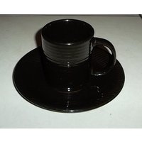 Gibson Black Farbe Sammler Haushaltsware Tasse & Untertasse Set Steingut Made in Den Usa Gibson Black Farbe Sammler Haushaltsware Tasse & Untertasse Set Steingut Made in Den Usa von Jaxsprats
