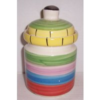 Handbemalte Mehrfarbige Keramikdose Im Swirl Design Von House Wares Int'nal Handbemalte Mehrfarbige Keramikdose Im Swirl Design Von House Wares Int'nal von Jaxsprats