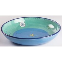 Handbemalte Pastaschale Seaside Ocean Stonemite, 33 cm Handbemalte Pastaschale Seaside Ocean Stonemite, 33 cm von Jaxsprats