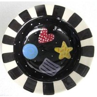 Handgefertigte Und Handbemalte Farbige Design Servierschale Aus Keramik Von Lynn Morris von Jaxsprats
