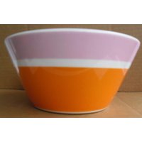 "Jonathan Adler ""Happy Home"" Streifen Pink - Orange Sammlerstück Suppe/Müslischale Steingutschale Palm Beach Basics ." von Jaxsprats