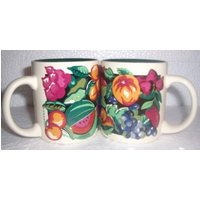 K. I. C. Handbemalte Obst Entworfen Keramik | 2 Becher Von Franco K. I. C. Handbemalte Obst Entworfen Keramik | 2 Becher Von Franco von Jaxsprats