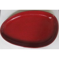 Kiln By Poh Porzellan Servierplatte Chilli Red Ovales Tablett | 36 cm von Jaxsprats