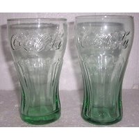 Libbey Coca-Cola Schüttel-Glas | 2 Hellgrünes Hohes Sammlerbecherglas von Jaxsprats