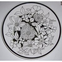 Mikasa Focus Shape Bouquet Große Kotelettplatte #2037-Bk Made in Japan von Jaxsprats