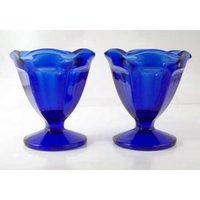 Neu | 2 Low Sherbet in Brunnenware-Cobalt Blue Von Anchor Hocking von Jaxsprats