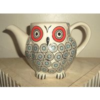 Royal Große Handbemalte Steinzeug Sammler Keramik Eule Teekanne, Teekanne Royal Große Handbemalte Steinzeug Sammler Keramik Eule Teekanne, Teekanne von Jaxsprats