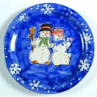 Tabletops Unlimited Schneepaar Handbemalte Sammlung Großer Speiseteller 26 1/2" Tabletops Unlimited Schneepaar Handbemalte Sammlung Großer Speiseteller 26 1/2" von Jaxsprats