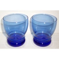Vintage | 2 On The Rocks Libbey Blaue Mediterran Farbe Armreif Brille von Jaxsprats