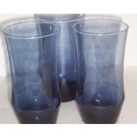 Vintage | 3 Libbey Blaue Fancy Form Glasbecher 10 Oz von Jaxsprats
