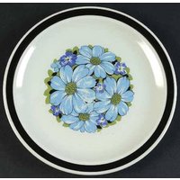 Vintage Blauer Shasta Von Designers Collection Salat Beilagenteller Hand Dekoriert - Made in Japan von Jaxsprats