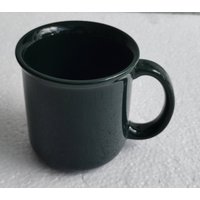 Vintage Krone Corning Flaschengrün, Dunkelgrüne Farbe Sammler Keramik Große Kaffeetasse von Jaxsprats