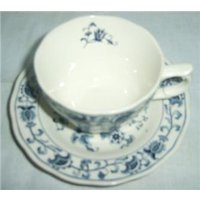 Vintage Nikko Ming-Baum Blaue Tasse Und Untertasse Set von Jaxsprats