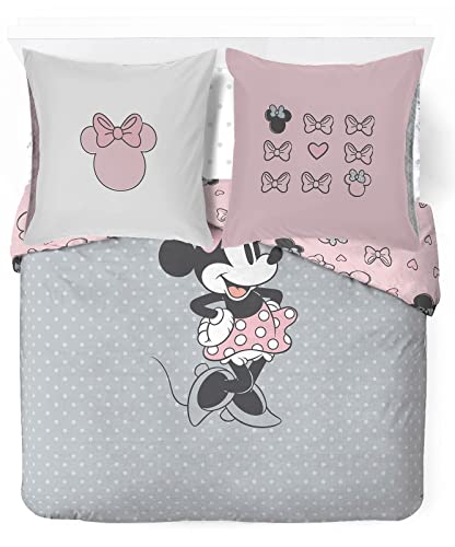 Jay Franco Disney Minnie One of a Kind 100% Baumwolle 4-teiliges Kinder Bettwäsche-Set 200x200 cm Doppelbettgröße - Bettbezug + Spannbettlaken 140x200 cm + (2) Kissenbezügen 80x80 cm von Jay Franco