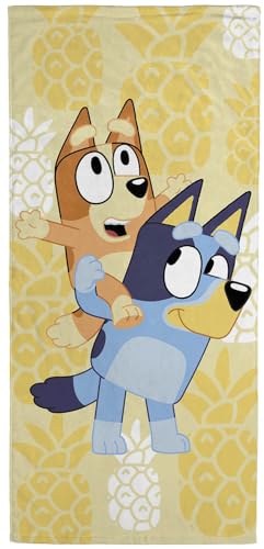 Jay Franco Bluey & Bingo Strandtuch für Kinder, super weich und saugfähig, 100 % Baumwolle, Maße: 71 x 147 cm Jay Franco Bluey & Bingo Strandtuch für Kinder, super weich und saugfähig, 100 % Baumwolle, Maße: 71 x 147 cm von Jay Franco