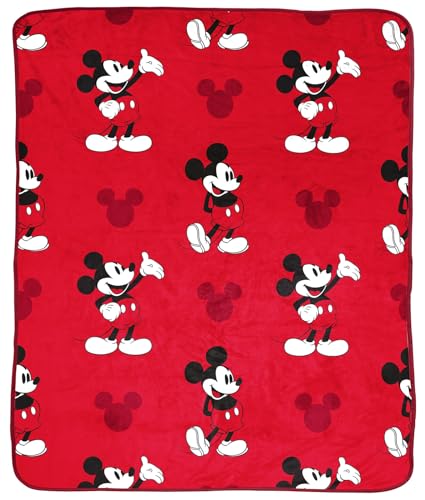 Jay Franco Disney Decke Mickey Mouse rot, gemütliche Decke 130 x 150 cm von Jay Franco