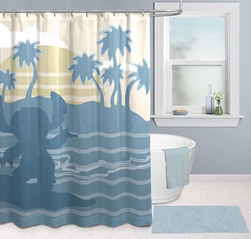 Disney Stitch Duschvorhang 178 x 182 cm – Lilo und Stitch Badezimmerdekor aus Stoff von Jay Franco