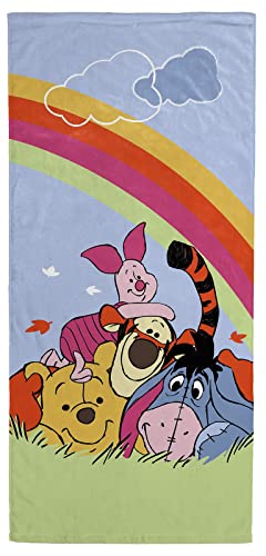 Jay Franco Disney Winnie The Pooh Regenbogen 71cm x 147cm Strandtuch aus 100% Baumwollfrottee von Jay Franco