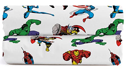 Jay Franco Marvel Comics Comic Cool 100% Baumwolle Spannbettlaken im 2er-Set 140x200 cm Doppelbettgröße von Jay Franco