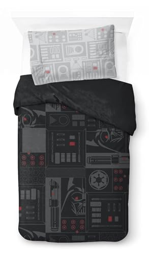 Jay Franco Star Wars Darth Vader Einzelbettbezug aus 100% Baumwolle - inkl. 50 x 70cm Kopfkissenbezug von Jay Franco
