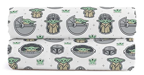 Jay Franco Star Wars Mandalorian The Cutest Bounty 100% Baumwolle Spannbettlaken 90x200 cm Einzelbettgröße 2er-Set von Jay Franco