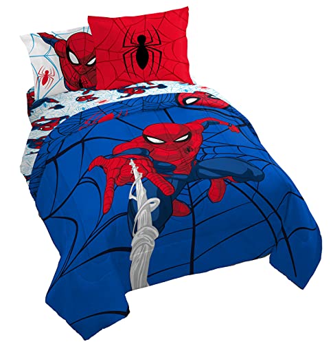 Marvel Spiderman Webtastic 7 Piece Queen Size Bed Set - Includes Reversible Comforter & Sheet Set - Super Soft Kids Bedding Fade Resistant Microfiber (Official Marvel Product) von Jay Franco